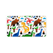 Dinosaurier-Muster Adressaufkleber (Vorne)