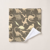 Dinosaurier-Muster Badhandtuch Set (Waschlappen)