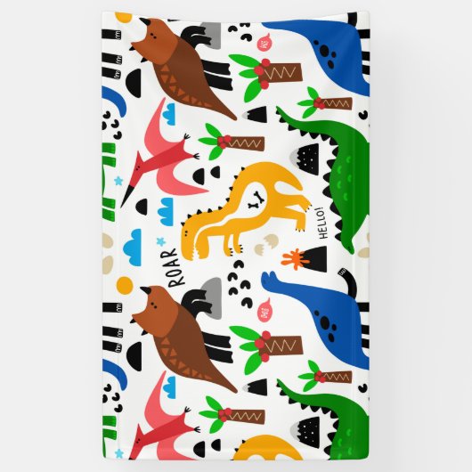 Dinosaurier-Muster Banner (Vertikal)