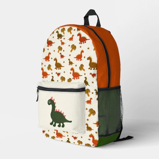 Dinosaurier-Muster Bedruckter Rucksack (Rückseitige Ecke Rechts)