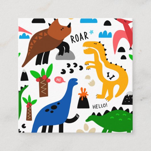 Dinosaurier-Muster Begleitkarte (Vorderseite)