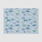 Dinosaurier Muster blaues Gewebe Papier (Vorderseite)