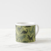 Dinosaurier Muster, Dinosaur Silhouette, Ihr Name Espressotasse (Vorderseite Rechts)