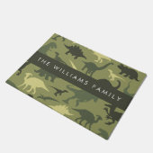 Dinosaurier Muster, Dinosaur Silhouette, Ihr Name Fußmatte (Schrägansicht)