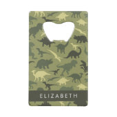 Dinosaurier Muster, Dinosaur Silhouette, Ihr Name Geldbeutel Flaschenöffner (Rückseite)