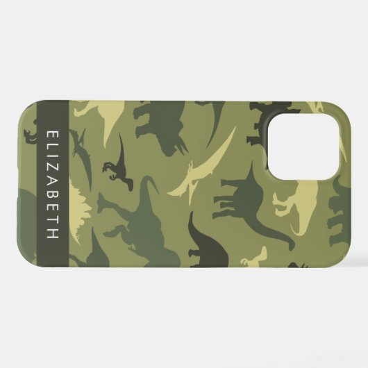Dinosaurier Muster, Dinosaur Silhouette, Ihr Name iPhone Hülle (Rückseite (Horizontal))