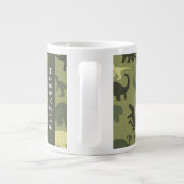Dinosaurier Muster, Dinosaur Silhouette, Ihr Name Jumbo-Tasse (Rückseite)