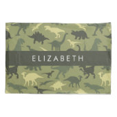 Dinosaurier Muster, Dinosaur Silhouette, Ihr Name Kissenbezug (Rückseite)