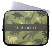 Dinosaurier Muster, Dinosaur Silhouette, Ihr Name Laptopschutzhülle (Vorderseite)