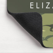 Dinosaurier Muster, Dinosaur Silhouette, Ihr Name Mousepad (Ecke)