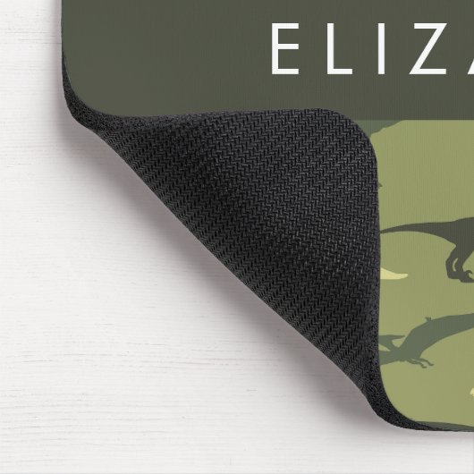 Dinosaurier Muster, Dinosaur Silhouette, Ihr Name Mousepad (Ecke)