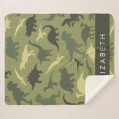 Dinosaurier Muster, Dinosaur Silhouette, Ihr Name Sherpadecke (Vorderseite (Horizontal))