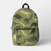 Dinosaurier-Muster, Dinosaurier-Silhouette, grüner Bedruckter Rucksack (Vorderseite)