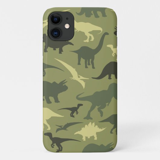 Dinosaurier-Muster, Dinosaurier-Silhouette, grüner Case-Mate iPhone Hülle (Rückseite)