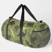 Dinosaurier-Muster, Dinosaurier-Silhouette, grüner Duffle Bag (Rechte Ecke)