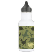 Dinosaurier-Muster, Dinosaurier-Silhouette, grüner Edelstahlflasche (Links)