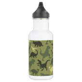 Dinosaurier-Muster, Dinosaurier-Silhouette, grüner Edelstahlflasche (Rechts)