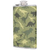 Dinosaurier-Muster, Dinosaurier-Silhouette, grüner Flachmann (Links)