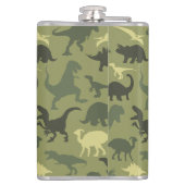 Dinosaurier-Muster, Dinosaurier-Silhouette, grüner Flachmann (Rückseite)