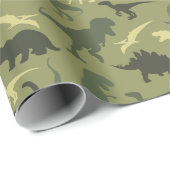 Dinosaurier-Muster, Dinosaurier-Silhouette, grüner Geschenkpapier (Rolleneckpunkt)