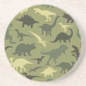 Dinosaurier-Muster, Dinosaurier-Silhouette, grüner Getränkeuntersetzer (Vorne)