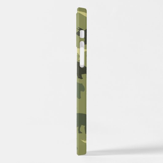 Dinosaurier-Muster, Dinosaurier-Silhouette, grüner iPhone Hülle (Linke Seite)