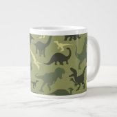 Dinosaurier-Muster, Dinosaurier-Silhouette, grüner Jumbo-Tasse (Vorderseite Rechts)