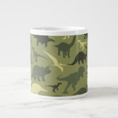 Dinosaurier-Muster, Dinosaurier-Silhouette, grüner Jumbo-Tasse (Vorderseite)