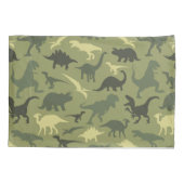 Dinosaurier-Muster, Dinosaurier-Silhouette, grüner Kissenbezug (Rückseite)