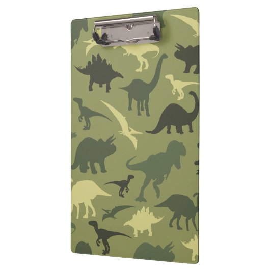 Dinosaurier-Muster, Dinosaurier-Silhouette, grüner Klemmbrett (Links)