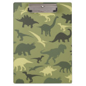 Dinosaurier-Muster, Dinosaurier-Silhouette, grüner Klemmbrett (Vorderseite)