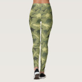 Dinosaurier-Muster, Dinosaurier-Silhouette, grüner Leggings (Rückseite)