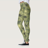 Dinosaurier-Muster, Dinosaurier-Silhouette, grüner Leggings (Links)
