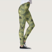 Dinosaurier-Muster, Dinosaurier-Silhouette, grüner Leggings (Rechts)