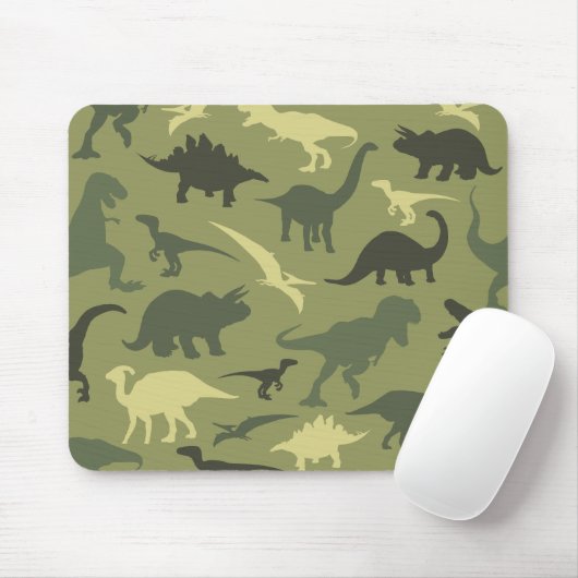 Dinosaurier-Muster, Dinosaurier-Silhouette, grüner Mousepad (Mit Mouse)