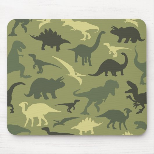Dinosaurier-Muster, Dinosaurier-Silhouette, grüner Mousepad (Vorne)