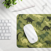 Dinosaurier-Muster, Dinosaurier-Silhouette, grüner Mousepad