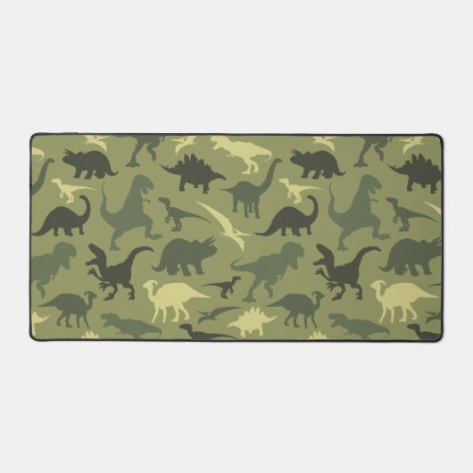 Dinosaurier-Muster, Dinosaurier-Silhouette, grüner Schreibtischunterlage (Vorderseite)