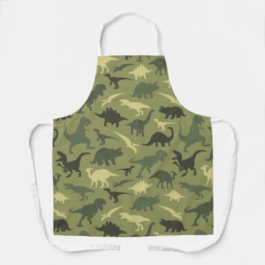 Dinosaurier-Muster, Dinosaurier-Silhouette, grüner Schürze (Vorderseite)