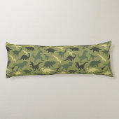 Dinosaurier-Muster, Dinosaurier-Silhouette, grüner Seitenschläferkissen (Rückseite)