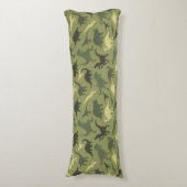 Dinosaurier-Muster, Dinosaurier-Silhouette, grüner Seitenschläferkissen (Vorderseite Vertikal)