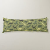 Dinosaurier-Muster, Dinosaurier-Silhouette, grüner Seitenschläferkissen (Vorderseite)