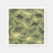 Dinosaurier-Muster, Dinosaurier-Silhouette, grüner Serviette (Vorderseite)