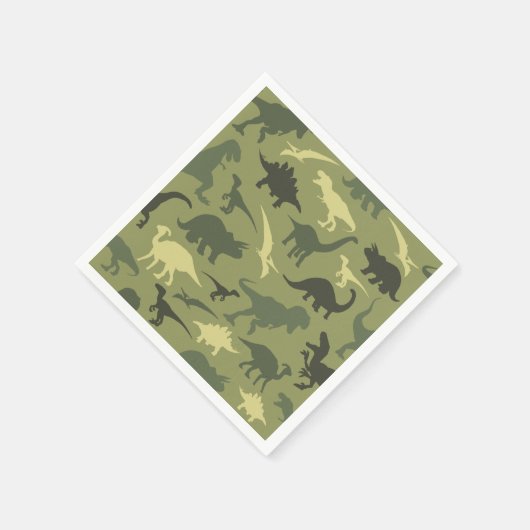 Dinosaurier-Muster, Dinosaurier-Silhouette, grüner Serviette (Ecke)