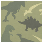 Dinosaurier-Muster, Dinosaurier-Silhouette, grüner Stoff (Nahaufnahme)