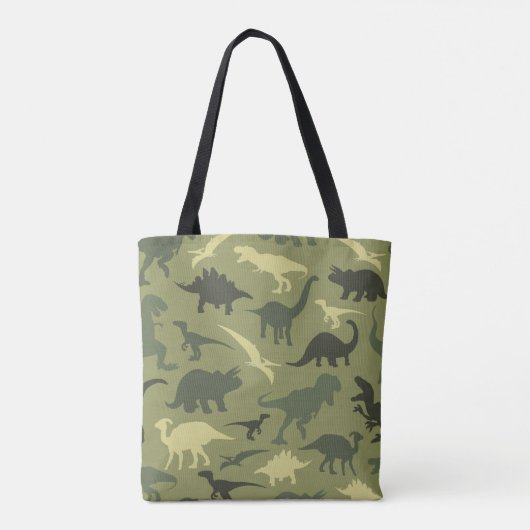 Dinosaurier-Muster, Dinosaurier-Silhouette, grüner Tasche (Rückseite)