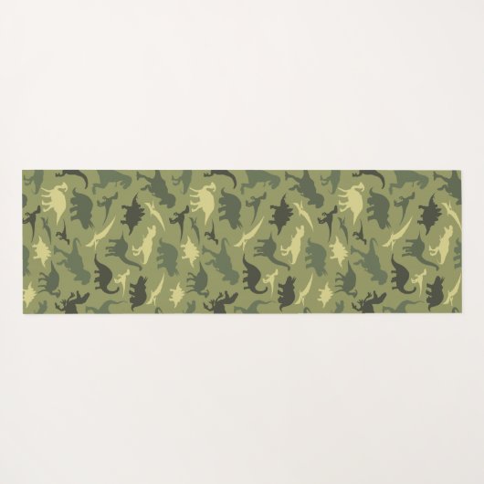 Dinosaurier-Muster, Dinosaurier-Silhouette, grüner Yogamatte (Rückseite (Horizontal))