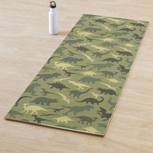 Dinosaurier-Muster, Dinosaurier-Silhouette, grüner Yogamatte