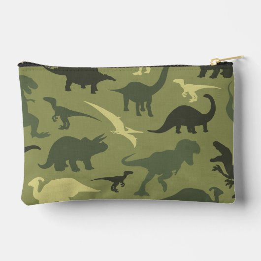 Dinosaurier-Muster, Dinosaurier-Silhouette, grüner Zubehörtasche (Rückseite)
