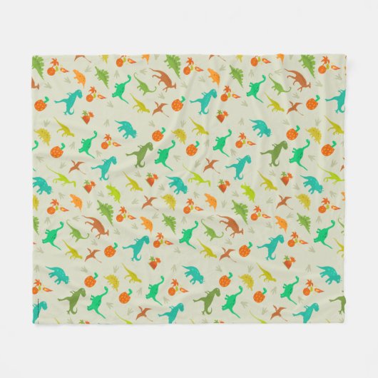 Dinosaurier-Muster Fleecedecke (Vorderseite (Horizontal))